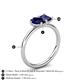 5 - Nadya Pear Shape Lab Created Blue Sapphire & Emerald Shape Iolite 2 Stone Duo Ring 