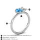 5 - Nadya Pear Shape Blue Topaz & Emerald Shape GIA Certified Diamond 2 Stone Duo Ring 