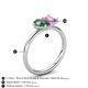 5 - Nadya Pear Shape Lab Created Alexandrite & Emerald Shape Pink Sapphire 2 Stone Duo Ring 