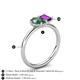 5 - Nadya Pear Shape Lab Created Alexandrite & Emerald Shape Amethyst 2 Stone Duo Ring 