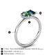 5 - Nadya Pear Shape Lab Created Alexandrite & Emerald Shape London Blue Topaz 2 Stone Duo Ring 