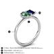 5 - Nadya Pear Shape Lab Created Alexandrite & Emerald Shape Blue Sapphire 2 Stone Duo Ring 