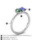 5 - Nadya Pear Shape Lab Created Alexandrite & Emerald Shape Tanzanite 2 Stone Duo Ring 