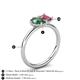 5 - Nadya Pear Shape Lab Created Alexandrite & Emerald Shape Pink Tourmaline 2 Stone Duo Ring 