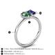 5 - Nadya Pear Shape Lab Created Alexandrite & Emerald Shape Iolite 2 Stone Duo Ring 