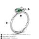 5 - Nadya Pear Shape Lab Created Alexandrite & Emerald Shape Forever One Moissanite 2 Stone Duo Ring 