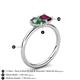 5 - Nadya Pear Shape Lab Created Alexandrite & Emerald Shape Rhodolite Garnet 2 Stone Duo Ring 