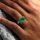 6 - Nadya Pear Shape Lab Created Emerald & Emerald Shape Emerald 2 Stone Duo Ring 
