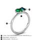 5 - Nadya Pear Shape Lab Created Emerald & Emerald Shape London Blue Topaz 2 Stone Duo Ring 