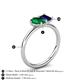5 - Nadya Pear Shape Lab Created Emerald & Emerald Shape Blue Sapphire 2 Stone Duo Ring 