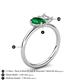 5 - Nadya Pear Shape Lab Created Emerald & Emerald Shape Certified Lab Grown Diamond 2 Stone Duo Ring 