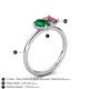 5 - Nadya Pear Shape Lab Created Emerald & Emerald Shape Pink Tourmaline 2 Stone Duo Ring 