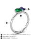 5 - Nadya Pear Shape Lab Created Emerald & Emerald Shape Iolite 2 Stone Duo Ring 
