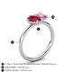 5 - Nadya Pear Shape Lab Created Ruby & Emerald Shape Pink Sapphire 2 Stone Duo Ring 