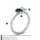 5 - Nadya Pear Shape London Blue Topaz & Emerald Shape GIA Certified Diamond 2 Stone Duo Ring 