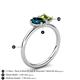 5 - Nadya Pear Shape London Blue Topaz & Emerald Shape Peridot 2 Stone Duo Ring 