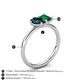 5 - Nadya Pear Shape London Blue Topaz & Emerald Shape Emerald 2 Stone Duo Ring 