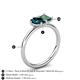 5 - Nadya Pear Shape London Blue Topaz & Emerald Shape Lab Created Alexandrite 2 Stone Duo Ring 