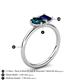 5 - Nadya Pear Shape London Blue Topaz & Emerald Shape Blue Sapphire 2 Stone Duo Ring 