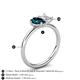 5 - Nadya Pear Shape London Blue Topaz & Emerald Shape White Sapphire 2 Stone Duo Ring 