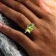 6 - Nadya Pear & Emerald Shape Peridot 2 Stone Duo Ring 