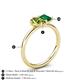 5 - Nadya Pear Shape Peridot & Emerald Shape Emerald 2 Stone Duo Ring 