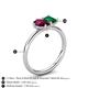 5 - Nadya Pear Shape Rhodolite Garnet & Emerald Shape Emerald 2 Stone Duo Ring 