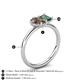 5 - Nadya Pear Shape Smoky Quartz & Emerald Shape Lab Created Alexandrite 2 Stone Duo Ring 