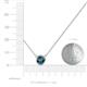 3 - Merilyn 6.00 mm Round Blue Diamond Bezel Set Solitaire Pendant 
