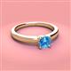 3 - Kyle 6.50 mm Round Blue Topaz Solitaire Engagement Ring 