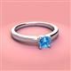 3 - Kyle 6.50 mm Round Blue Topaz Solitaire Engagement Ring 