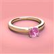 3 - Kyle 6.00 mm Round Lab Created Pink Sapphire Solitaire Engagement Ring 