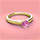 3 - Kyle 6.00 mm Round Lab Created Pink Sapphire Solitaire Engagement Ring 