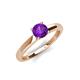 4 - Kyle 6.50 mm Round Amethyst Solitaire Engagement Ring 