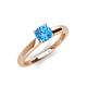 4 - Kyle 6.50 mm Round Blue Topaz Solitaire Engagement Ring 