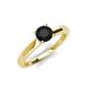 4 - Kyle 6.00 mm Round Black Diamond Solitaire Engagement Ring 
