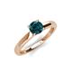4 - Kyle 6.50 mm Round London Blue Topaz Solitaire Engagement Ring 