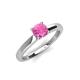 4 - Kyle 6.00 mm Round Lab Created Pink Sapphire Solitaire Engagement Ring 