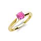 4 - Kyle 6.00 mm Round Lab Created Pink Sapphire Solitaire Engagement Ring 