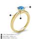 5 - Kyle 6.50 mm Round Blue Topaz Solitaire Engagement Ring 