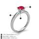 5 - Kyle 6.00 mm Round Ruby Solitaire Engagement Ring 
