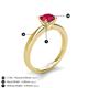 5 - Kyle 6.00 mm Round Ruby Solitaire Engagement Ring 