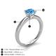5 - Kyle 6.50 mm Round Blue Topaz Solitaire Engagement Ring 