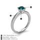 5 - Kyle 6.00 mm Round Blue Diamond Solitaire Engagement Ring 
