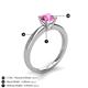 5 - Kyle 6.00 mm Round Lab Created Pink Sapphire Solitaire Engagement Ring 