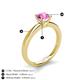 5 - Kyle 6.00 mm Round Lab Created Pink Sapphire Solitaire Engagement Ring 