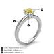 5 - Kyle 6.00 mm Round Lab Created Yellow Sapphire Solitaire Engagement Ring 