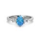 1 - Naomi 2.05 ctw Blue Topaz Pear Shape (9x7 mm) accented Natural Diamond Three Stone Women Engagement Ring 