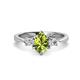 1 - Naomi 1.90 ctw Peridot Pear Shape (9x7 mm) accented Natural Diamond Three Stone Women Engagement Ring 