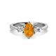 1 - Naomi 1.60 ctw Citrine Pear Shape (9x7 mm) accented Natural Diamond Three Stone Women Engagement Ring 